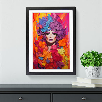 Drag Queen Colour Field No.2 - Single Picture Frame Print on Wood