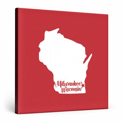 Home Sweet Milwaukee — Wisconsin State Silhouette — Canvas Wall Art