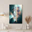 Art mural sur toile prisme lumineux et chemins orbitaux en bleu sarcelle et orange-133063165