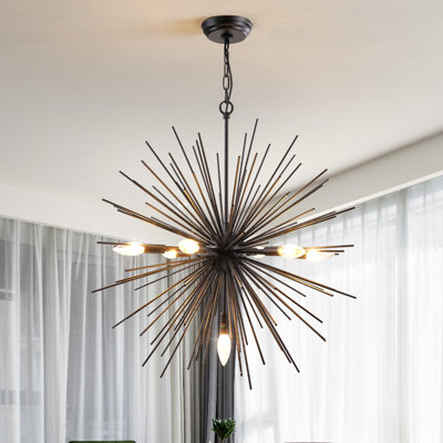 Everitt 7 - Light Dimmable Sputnik Sphere Chandelier with Wrought Iron Accents