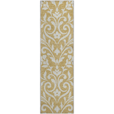 Premium Machine Washable Prisco Gold Rug