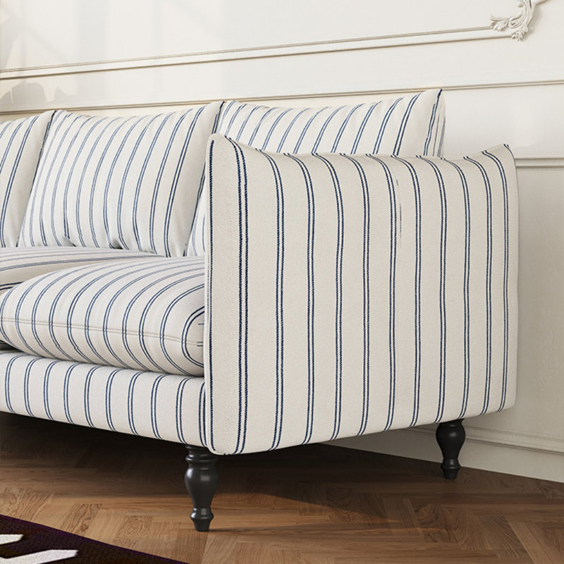 Canapé rétro en tissu rayé