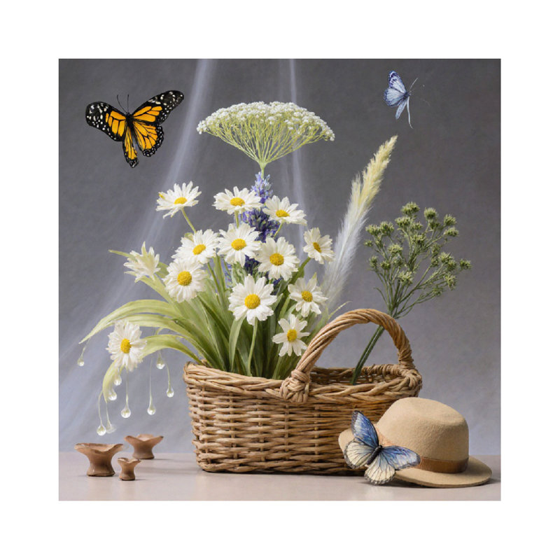 «Sunny Daisy Basket», sans cadre, murale, 16 x 16 po