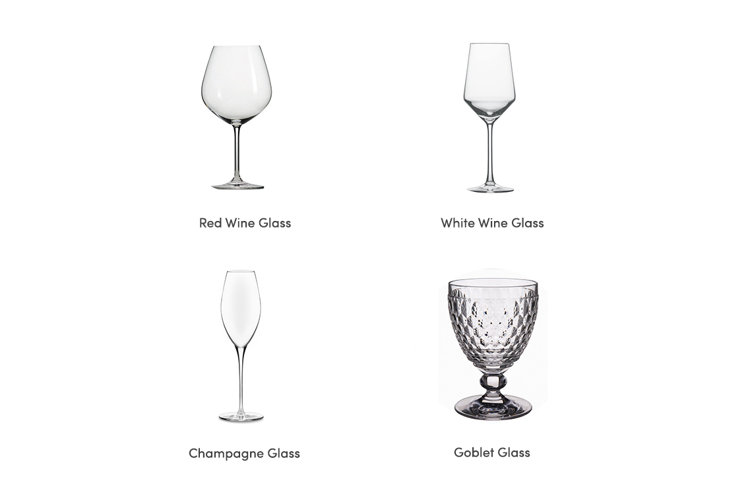 collage of wine glass designs