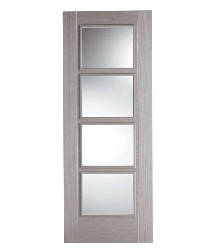 Vancouver 4L Light Grey Internal Door, 198.1 cm H x 83.8 cm W x 3.5 cm D
