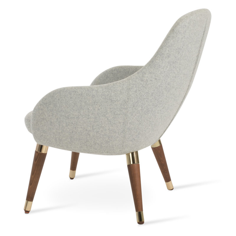 Fauteuil Gazel en bois de laine, Argent argent