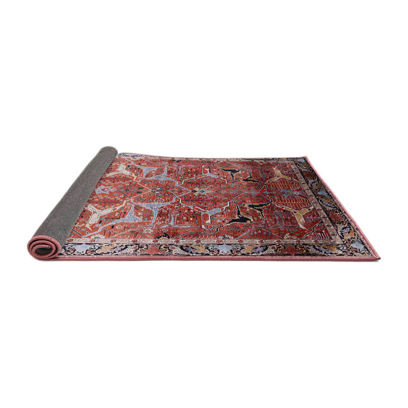 Tapis brun à motif oriental, Rond 5 pi