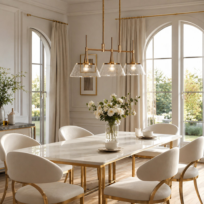 Jonesboro 3-Light 34.5'' W Linear Glam Bubble Kitchen Island Pendant UL Certified