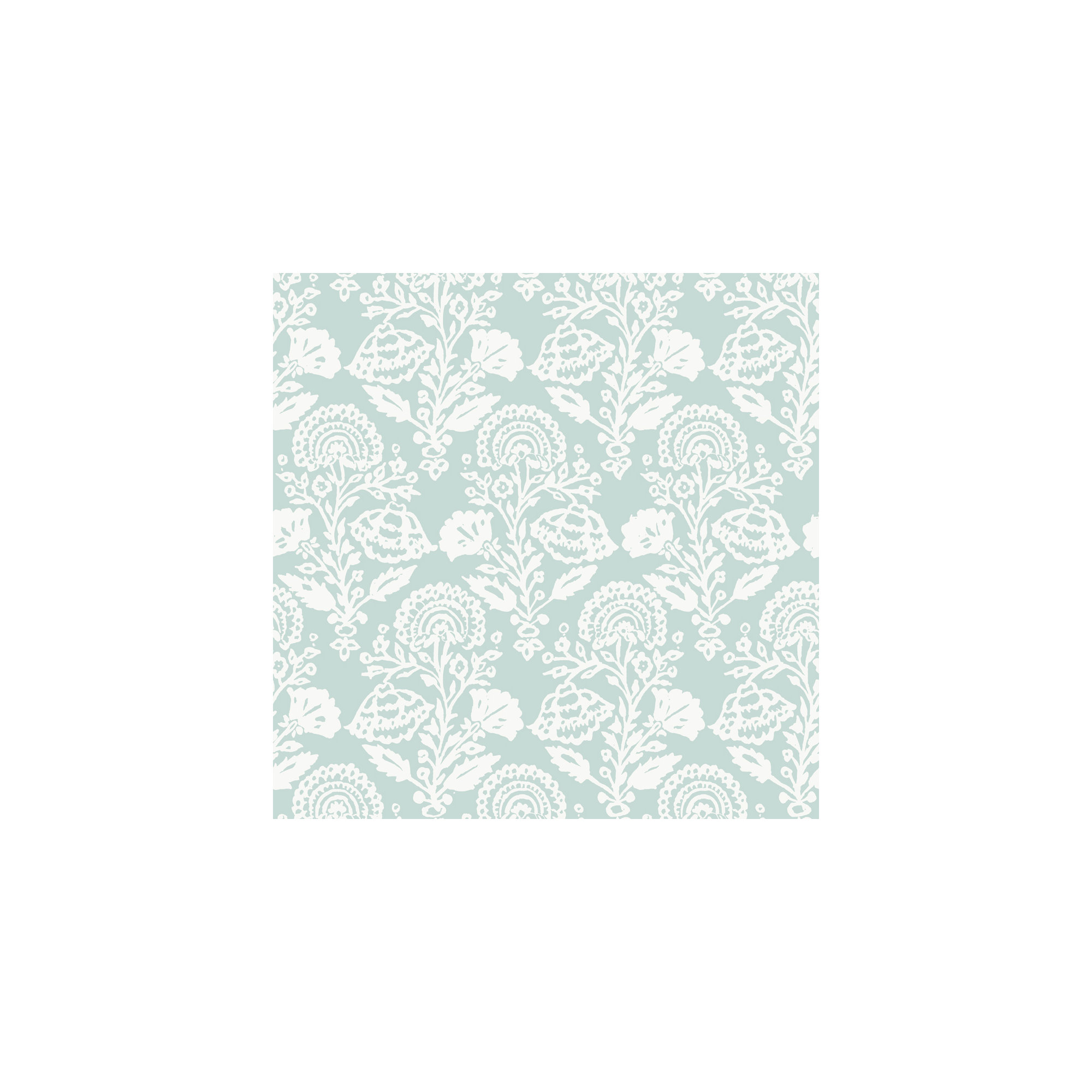 Floral Damask Peel and Stick Wallpaper, Mint