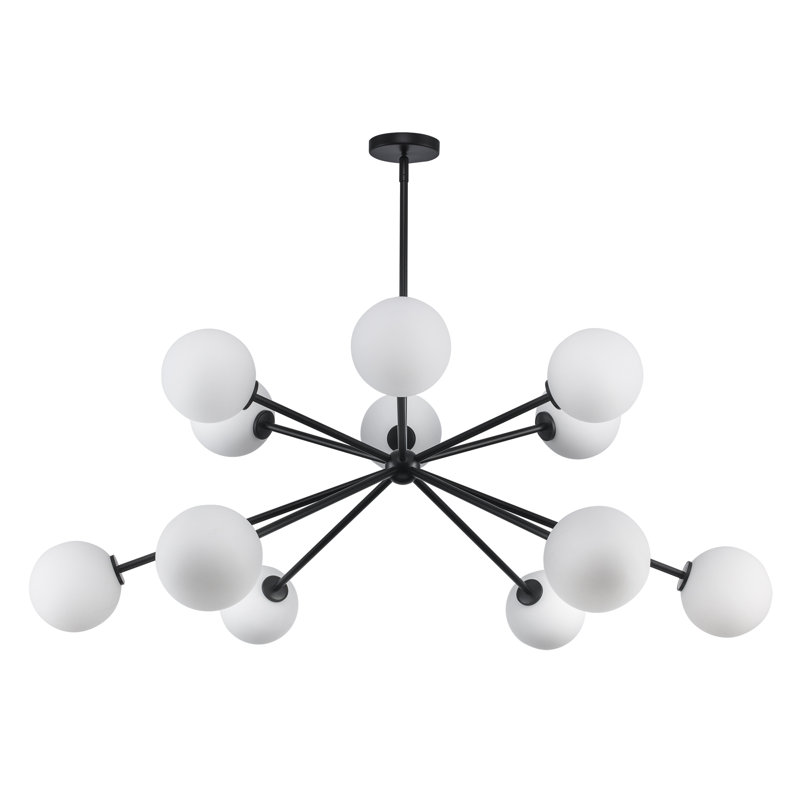 Luminaire suspendu Spoutnik 12 lumières Orabell, Noir