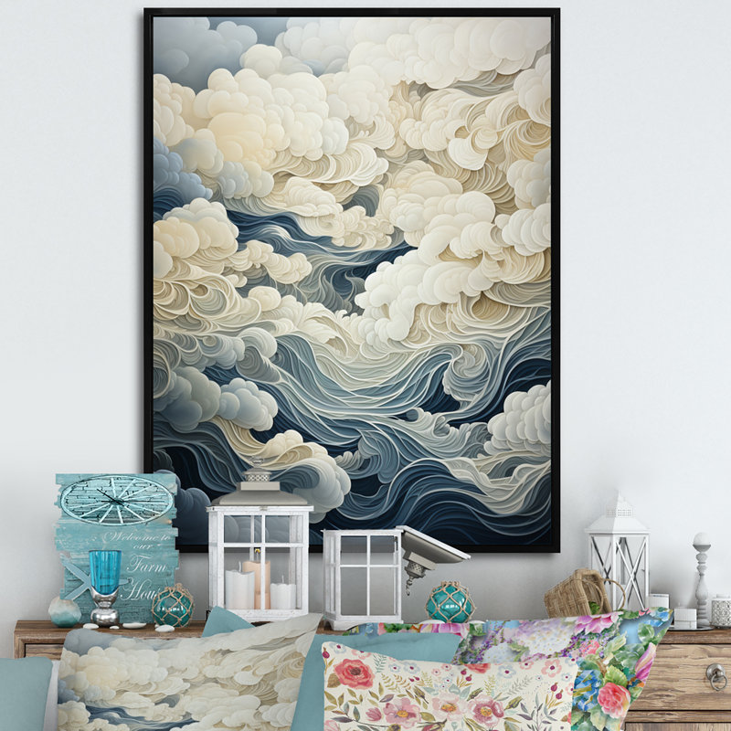 " Clouds Grey Skies I ", 20" H x 12" W x 1" D, Black Floater Framed