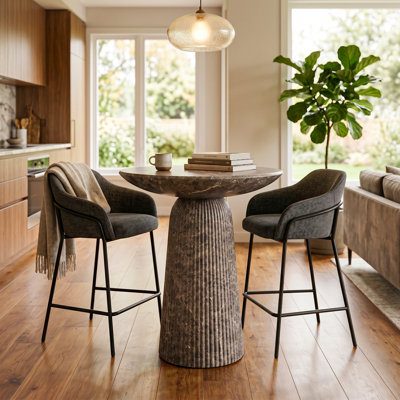 Table de bar Tithi Faux Travertine