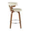 Tabouret de comptoir Gardenia Mid-Century moderne en similicuir noyer et crème par Lumisource