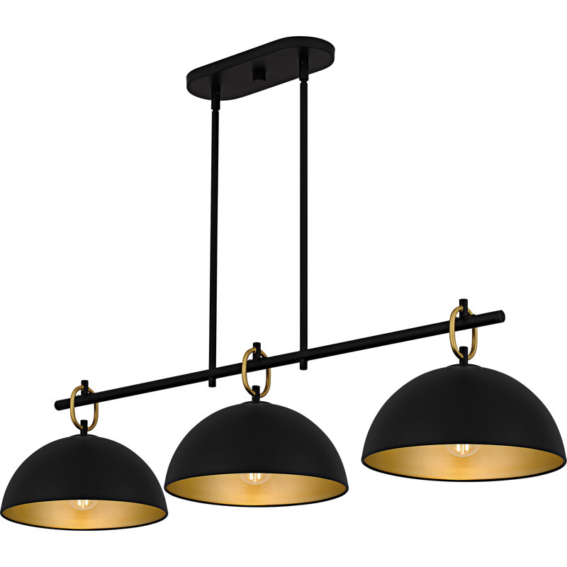 Cleo 3-Light Matte Black Linear Chandelier