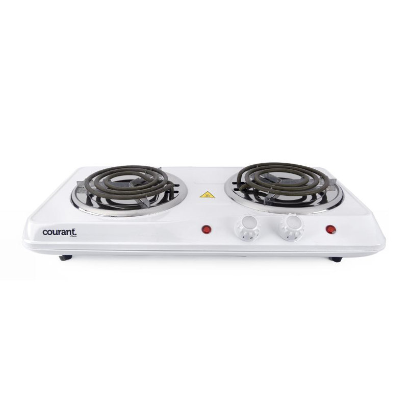 Courant 1700 Watt Electric Double Burner, White