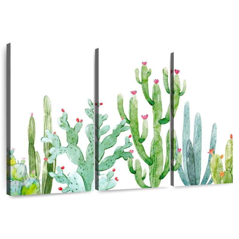 Harnek Flowering Cacti, 32" H x 50" W
