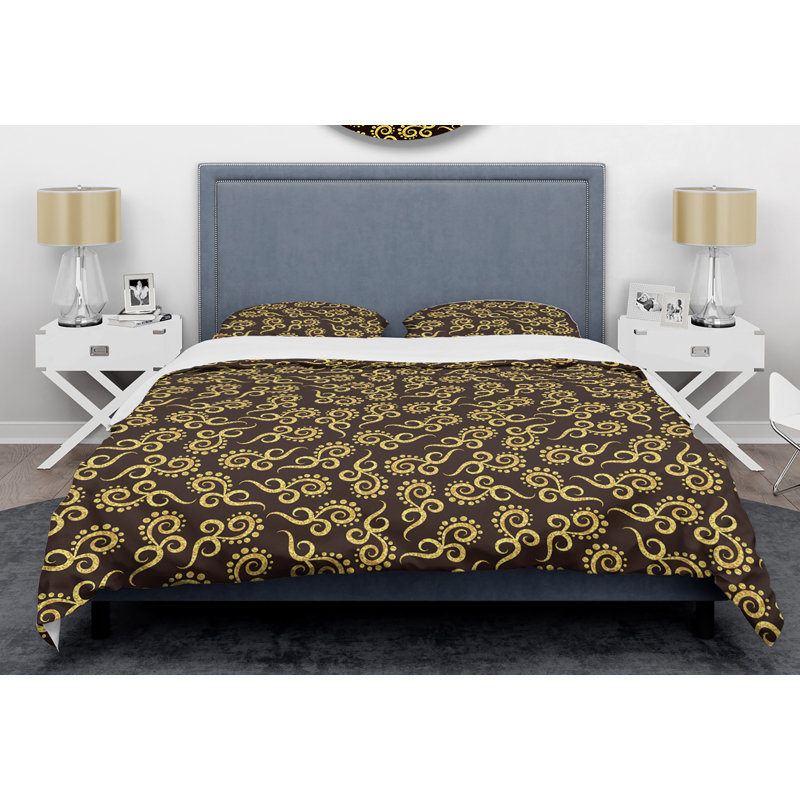 Ensemble de housse de couette mid-century tourbillon ii, Housse de couette très grand + 2 taies décoratives