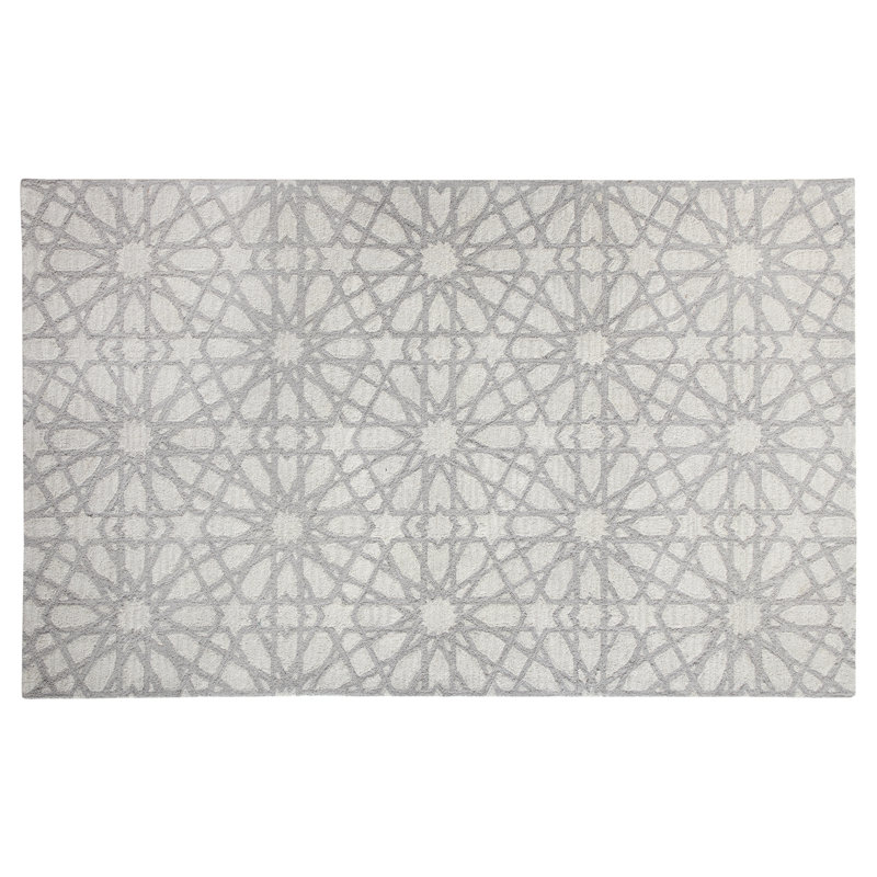 Harner Wool Geometric Indoor Rug, Rectangle 3'3" x 5'3"