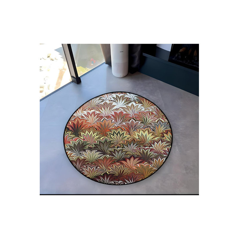 Tapis rond lavable à la machine, Sous-tapis rond 3 pi 3 po inclus