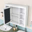 Armoire à pharmacie murale avec porte miroir réfléchissante et tablettes pour le rangement de la salle de bain-1626697172