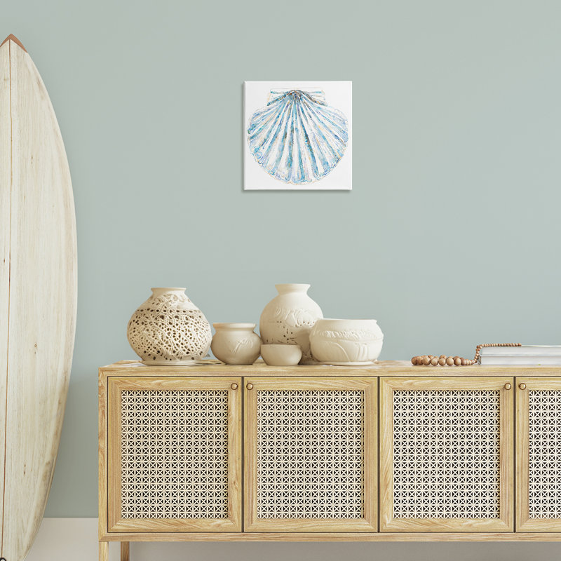 «Clam Shell» sur toile par Christine Zalewski, H 17 po x l 17 po