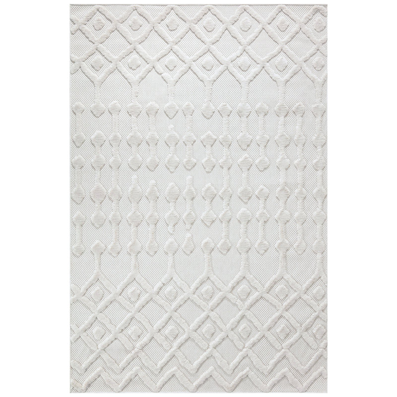 Rasla Geometric Shapes Machine Made Indoor / Outdoor Area Rug, Rectangle 6'6" x 9'6"