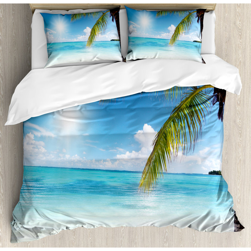 Summer Coastal Polyester Duvet Cover, King