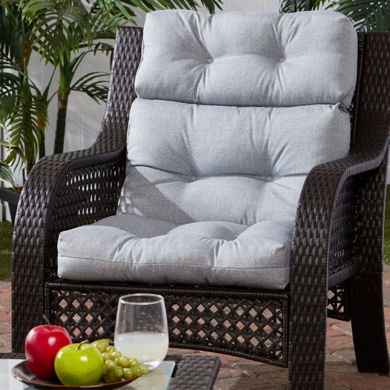 Lester Outdoor High Back Chair Cushion, Heather Gray, 1