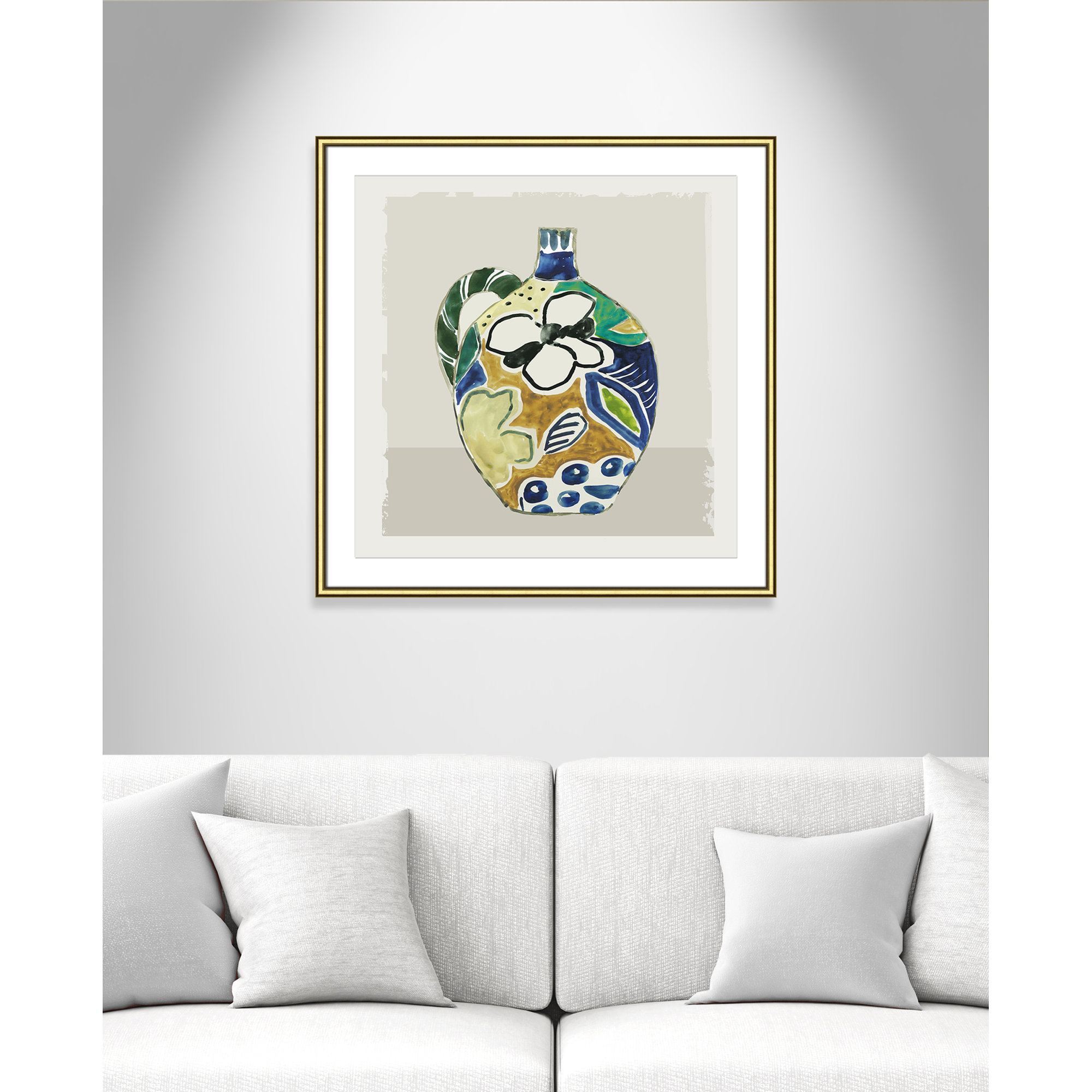Picasso Vase by Aimee Wilson, 28.75" H x 28.75" W x 0.88" D, Gold