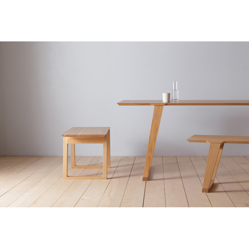 Isometric Solid Wood Dining Bench, 18" H x 72" W x 17" D, Nature