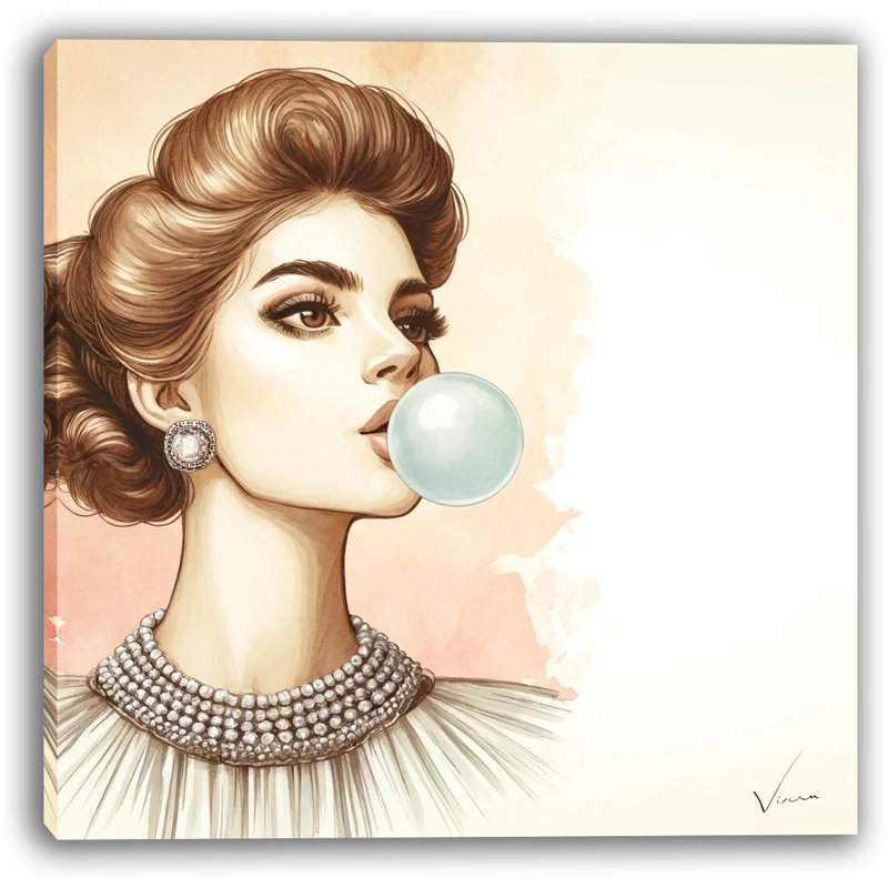 Art sur toile Elegant Bubblegum, H 12 po x l 12 po x P 1 po