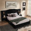 Structure de lit tapissier pour grand lit avec velours, rayures verticales, boutons et lampes de chevet réglables-325606205-326146014