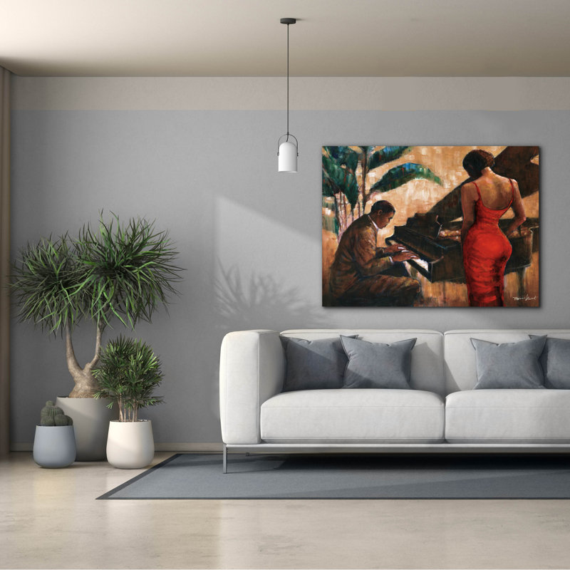 «Enchanting Keys» par Monica Stewart, H 40 po x l 54 po x P 1,5 po