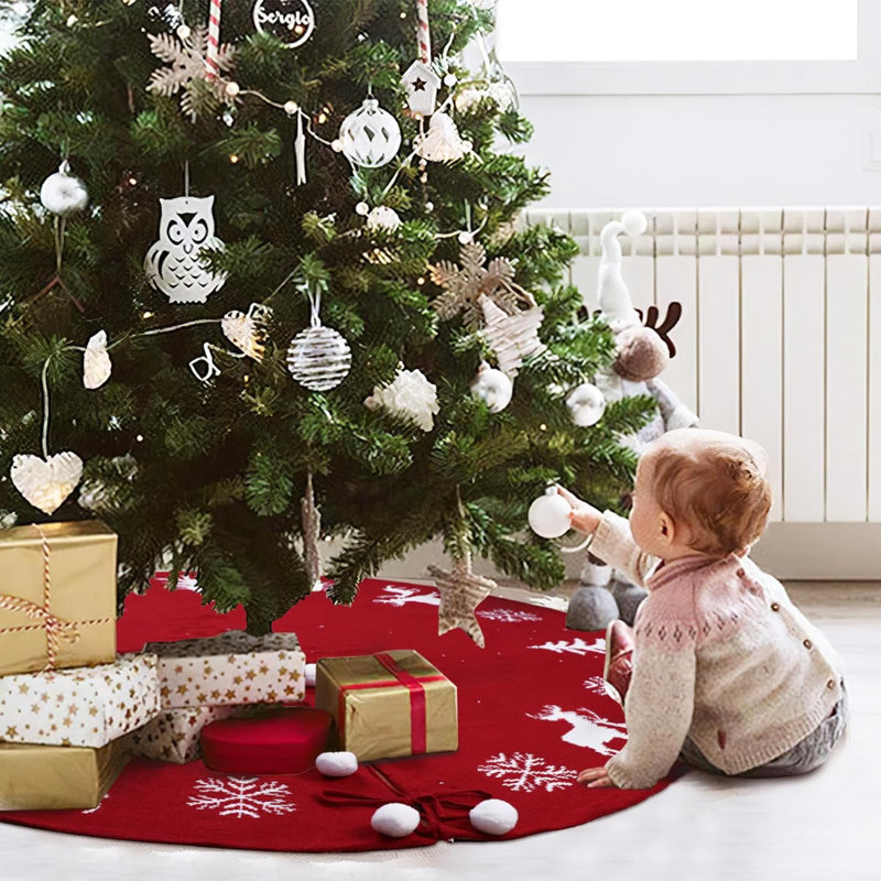 Jupe d'arbre de Noël en fausse fourrure