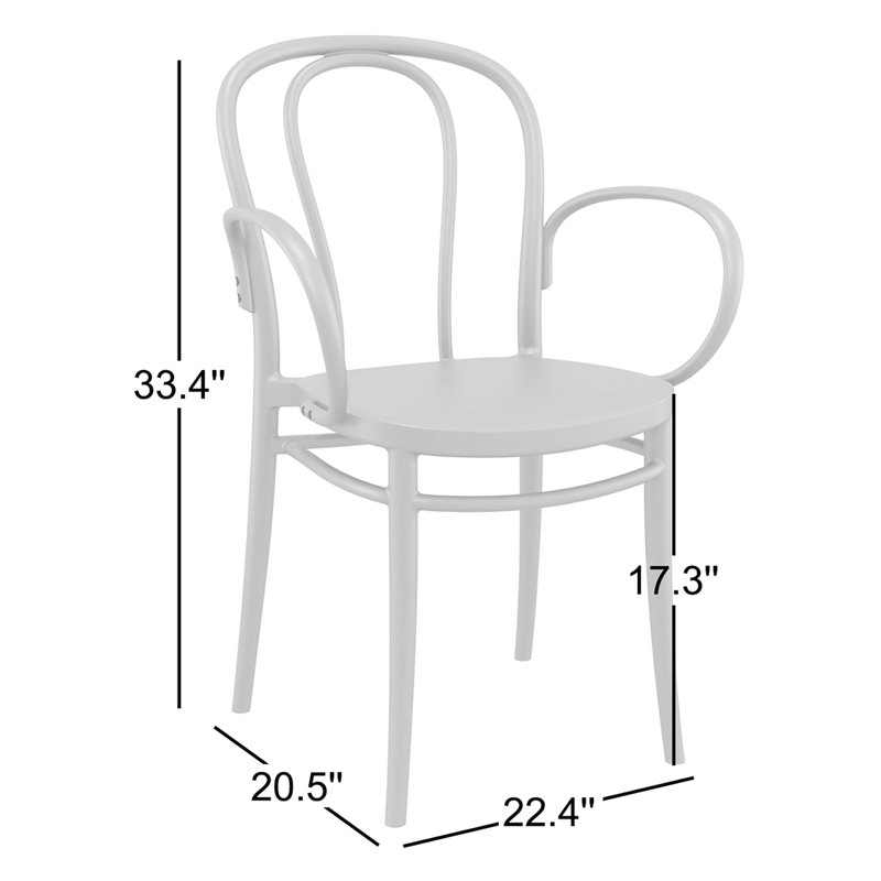 Chaise d'appoint empilable pour patio Farrah, Taupe
