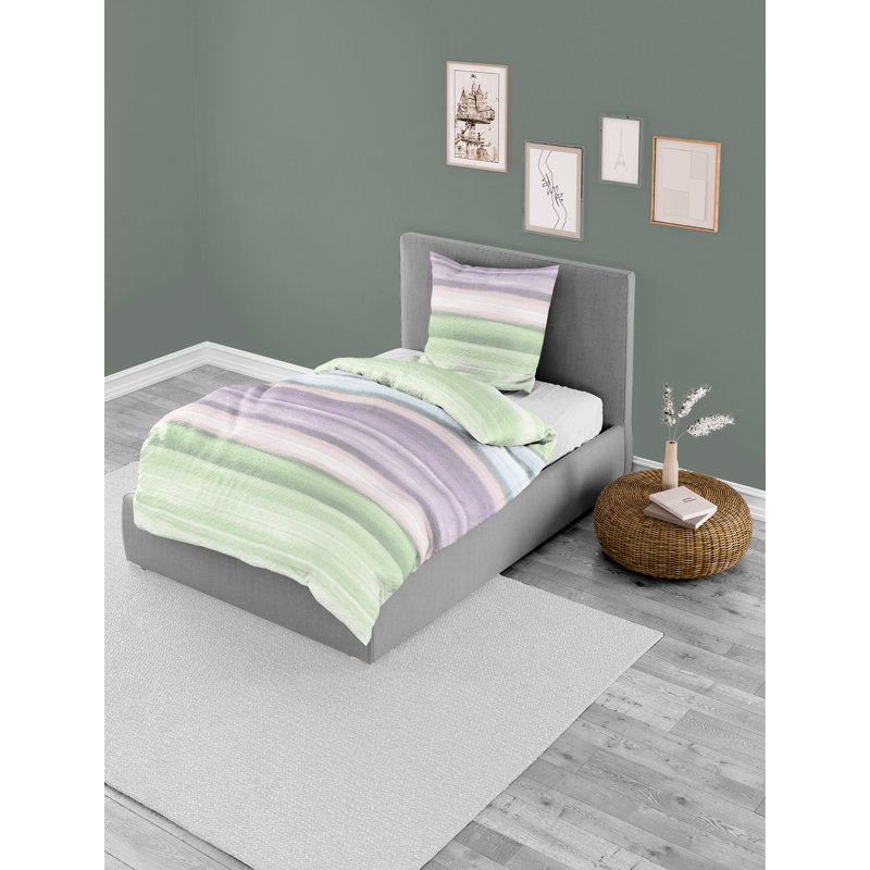 Cotton Flowers Duvet Cover Set with Pillow Shams Included