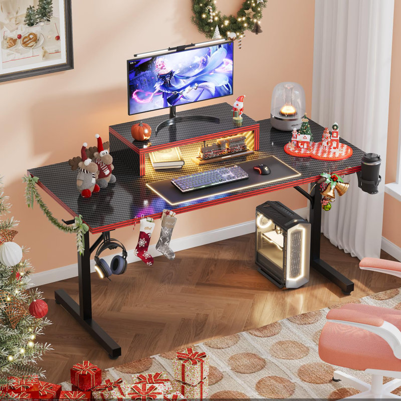 Adjustable Metal Base Computer Desk