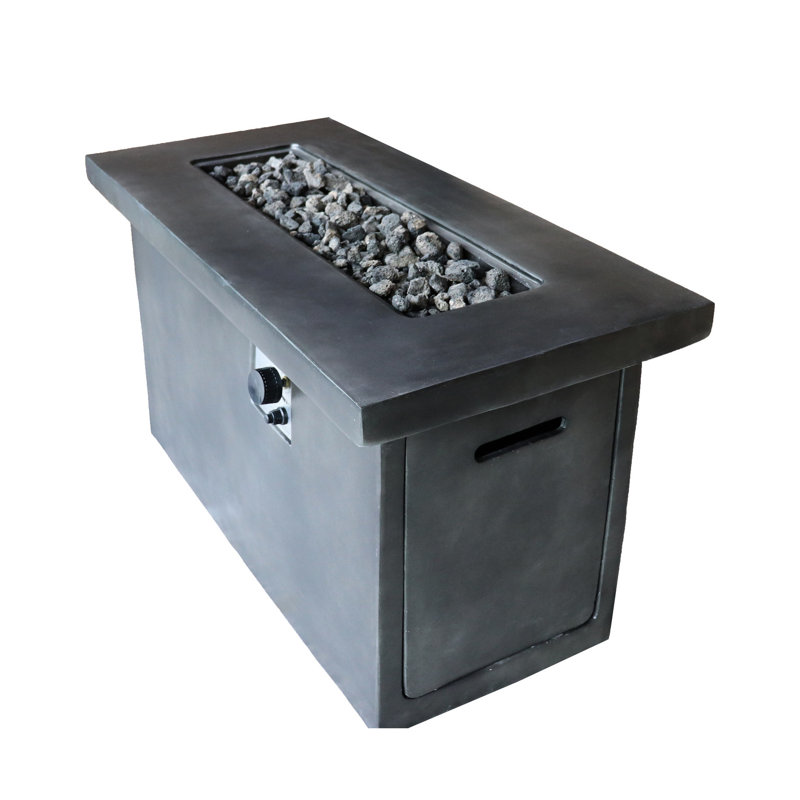 Foyer de table en acier au propane / gaz naturel 24 po H, 50000, rouille, gris anthracite, foyer moderne en acier inoxydable,