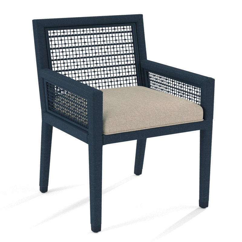 Pine Isle Arm Chair, Denim Stripe, 0206-61, Navy