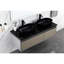 Lavabo de salle de bain en ABS noir mat - 14 po x 24 po, installation au-dessus du comptoir, hygiénique, résistant aux égratignures et à la décoloration, évier à évier rapide de 14 po de large, lisse, résistant à la décoloration, débit d'eau rapide-567535862