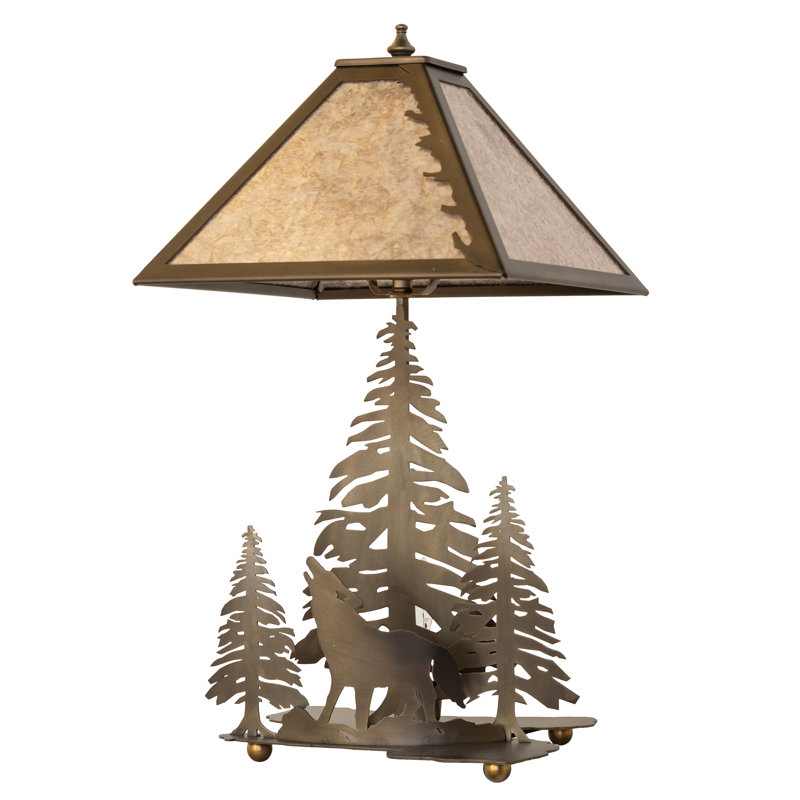 Rustic Lodge Table Lamp, Silver