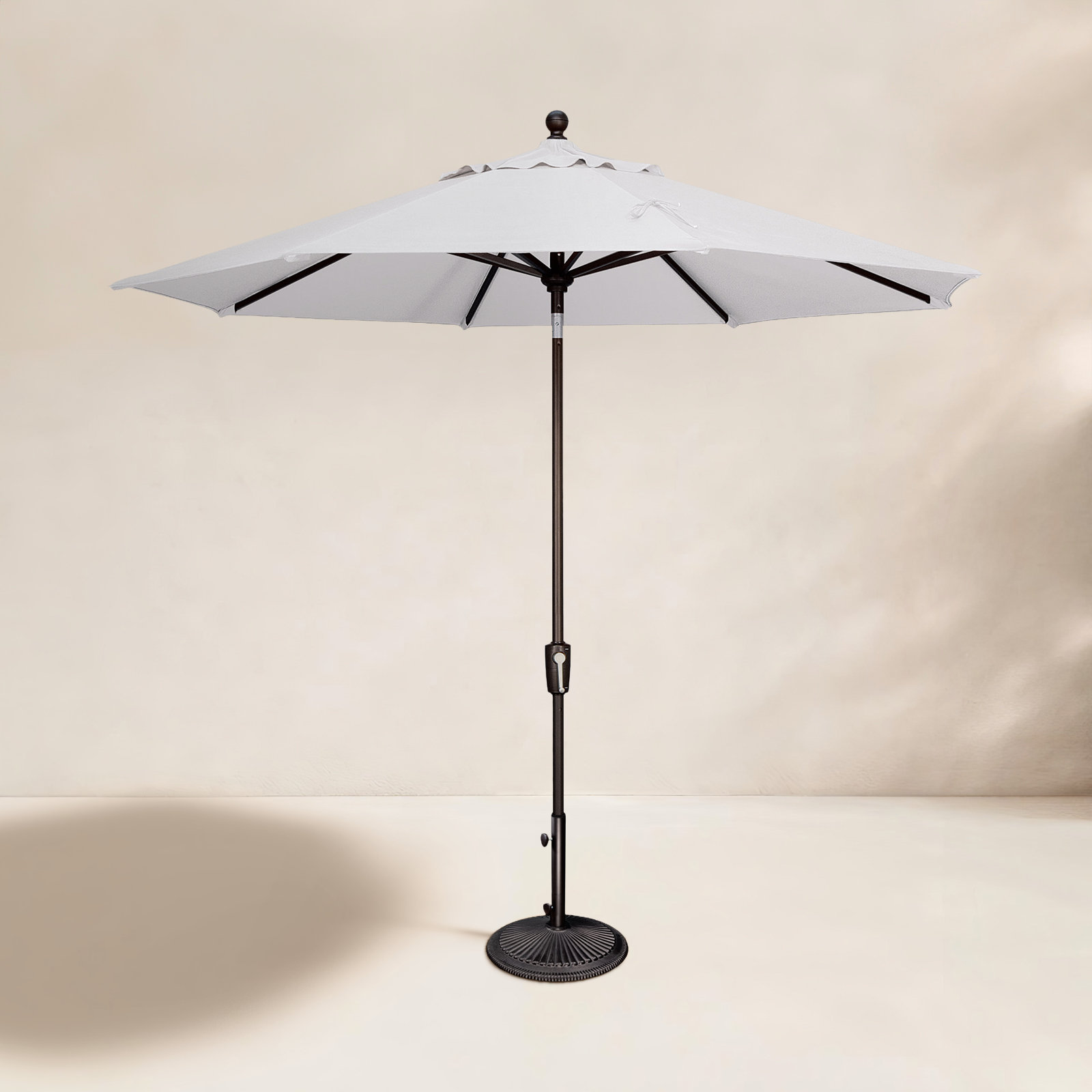 Canela 9' Market Umbrella, Canvas Natural Sunbrella® Canvas, Canvas Black