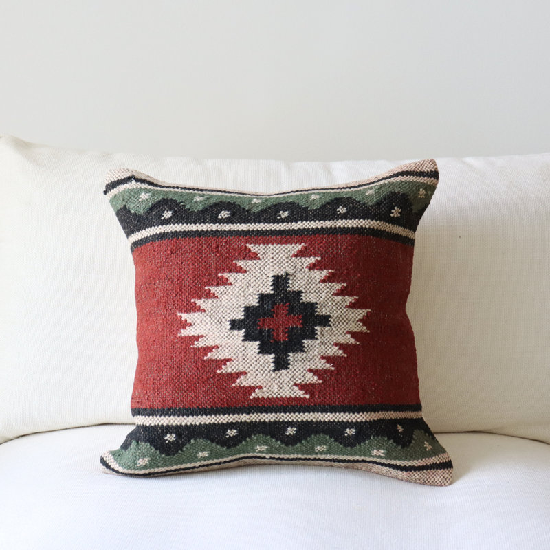 Kilim jute et laine, Red Abstract 