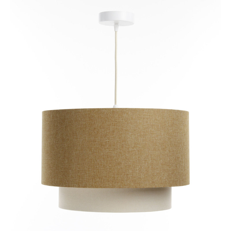 Cornia 1 - Light Drum Pendant, Yellow Mustard/Beige