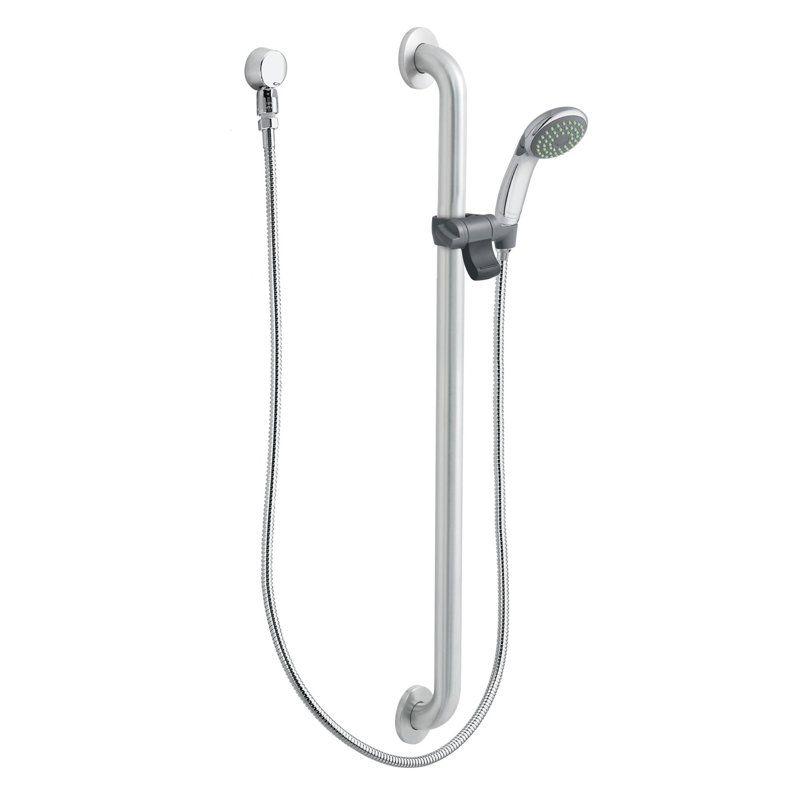 Pomme de douche à barre coulissante commerciale, Chrome / acier inoxydable