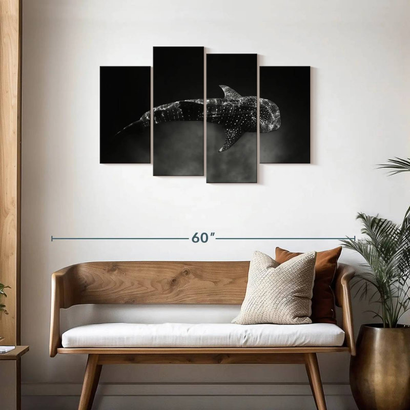 Brampt Monochrome Whale Shark, 27" H x 43" W