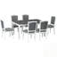 Ensemble de table de salle à manger extensible 7 pièces avec rallonge amovible, 6 chaises et 2 tiroirs intégrés