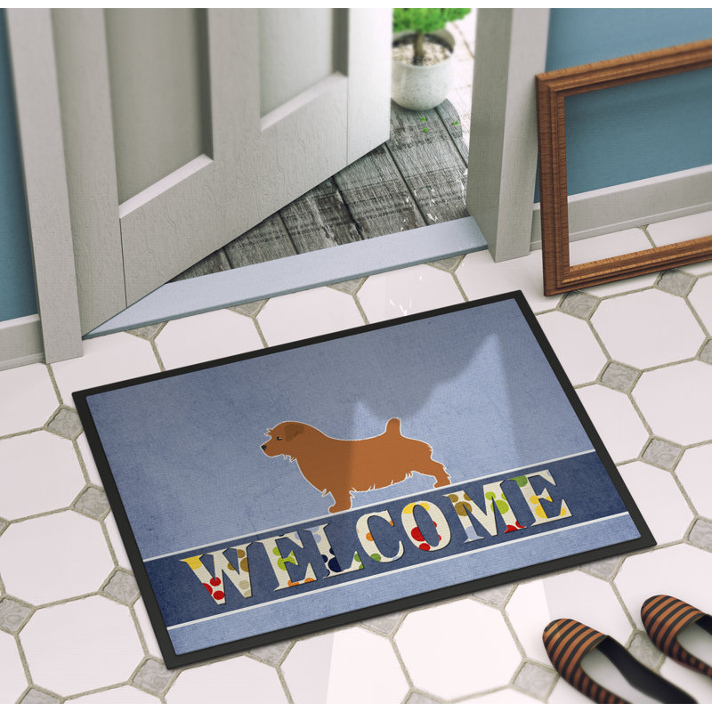 Tapis d'extérieur antidérapant Moneca Terrier Welcome, H 36 po x l 24 po