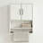 Wall Mounted Bathroom Cabinet With Towel Bar, White Storage Cabinet-4001638
