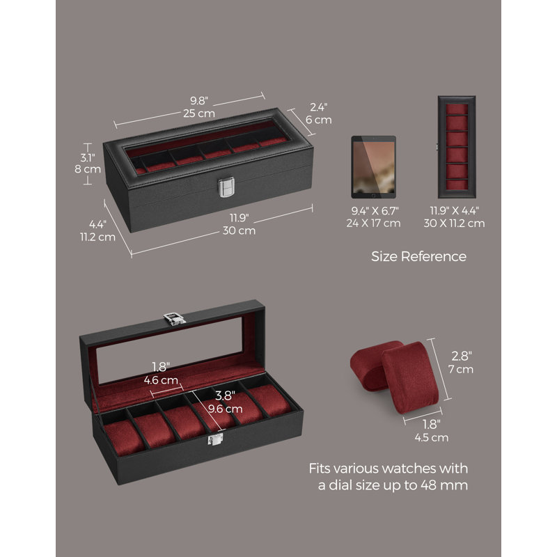 Charleyne Steel Watch Box +, Black